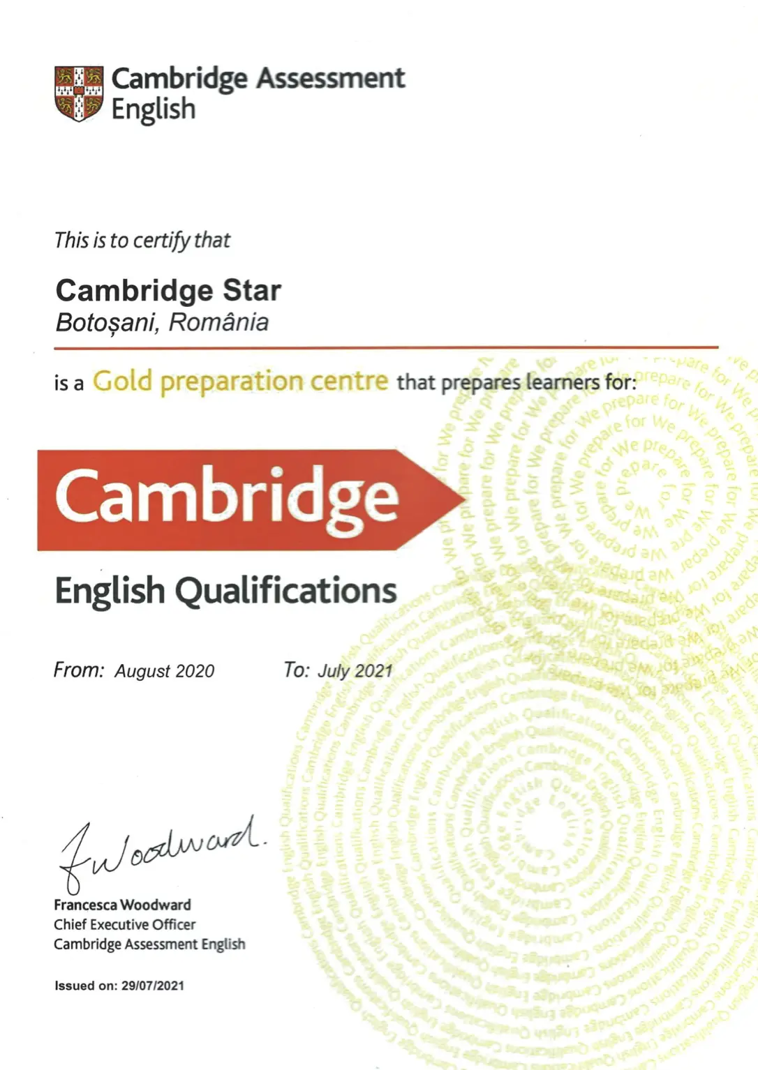 Gold Preparation Centre 2021